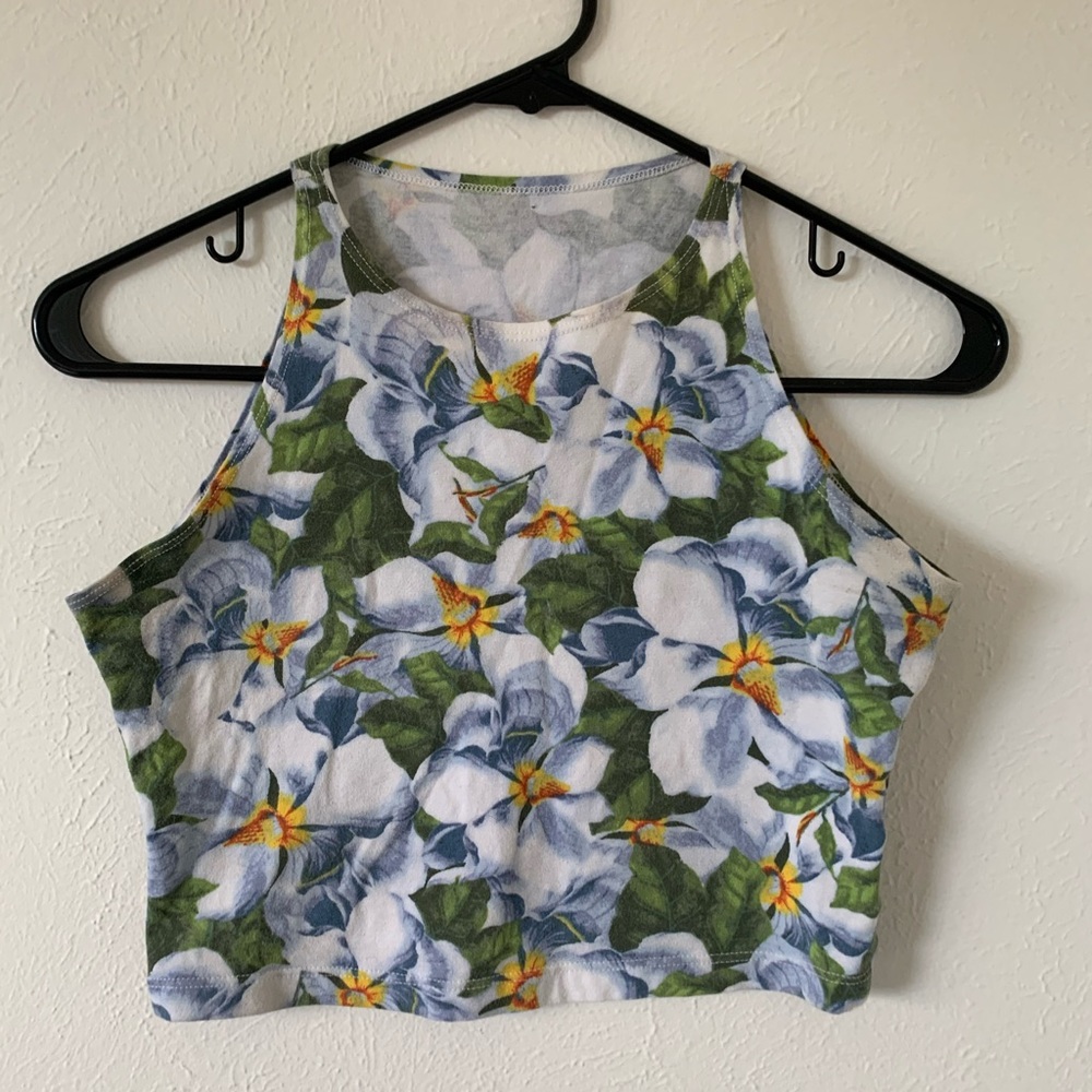 *SOLD* American Apparel Floral Crop Tank